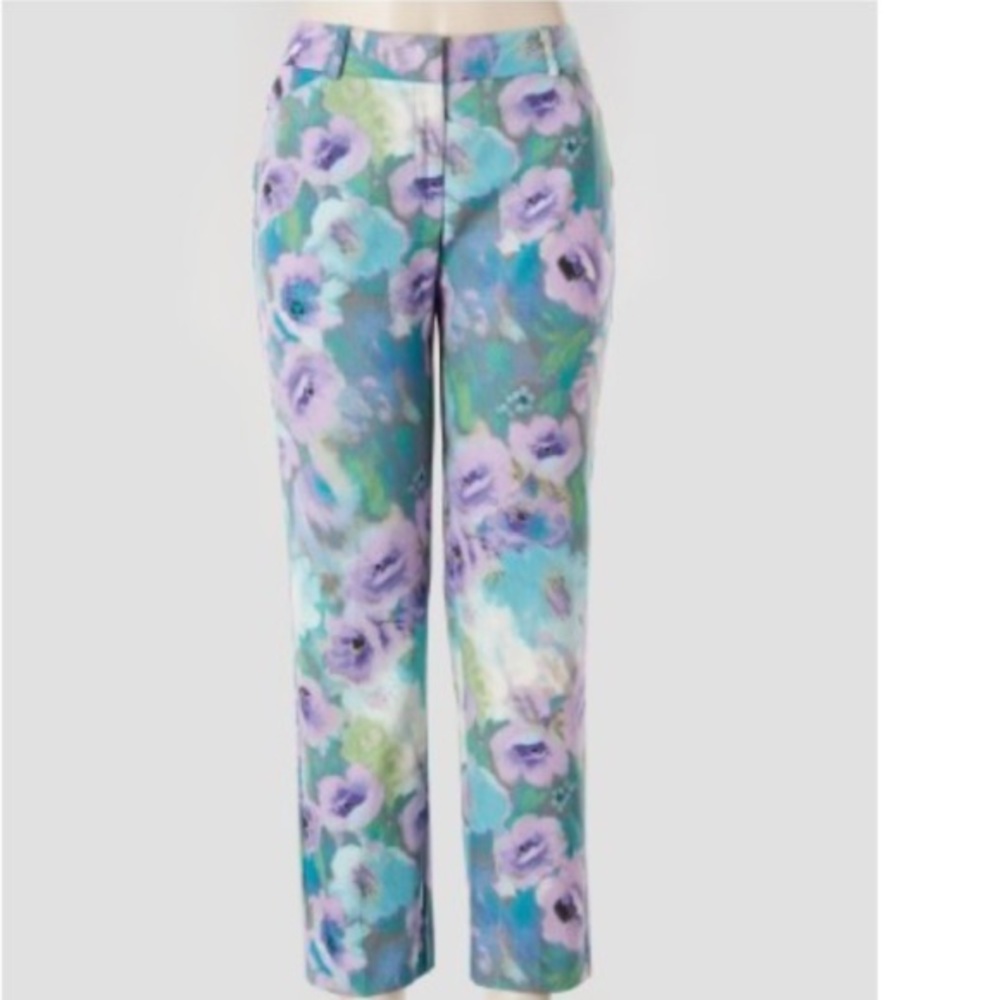 LARRY LEVINE Slim Leg Crop Pants Size 8